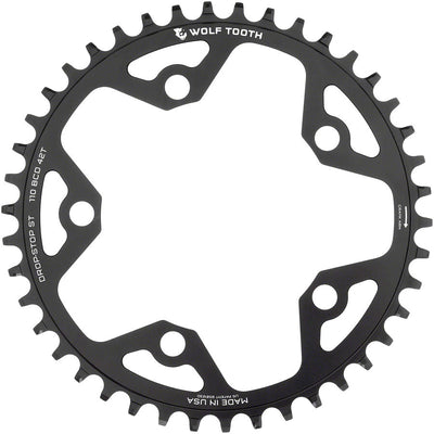 Wolf Tooth 110 BCD Gravel CX Road Chainring - 42t Black