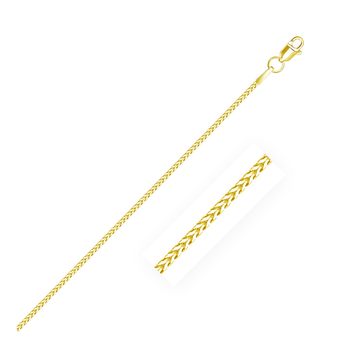 Cadena Franco de Oro Amarillo de 14k - 1.2mm Elegancia