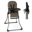 Chaise haute compacte avec plateau réglable et coussin en PU - Marron