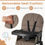 Chaise haute compacte avec plateau réglable et coussin en PU - Marron