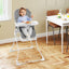Chaise haute compacte facile à nettoyer avec plateau réglable - Gris
