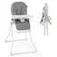 Chaise haute compacte facile à nettoyer avec plateau réglable - Gris