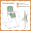 Chaise Haute Compacte Facile à Nettoyer avec Plateau Réglable - Vert