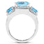 4.40 Carat Blue Topaz Engagement Ring in Sterling Silver