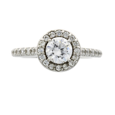 Bague en Zirconium Cubique Authentique en Argent Sterling