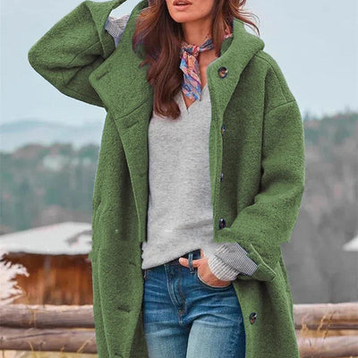 Women's Thickened Tweed Medium-Length Trench Coat