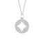 14k White Gold Diamond Circle Pendant with Cut-out