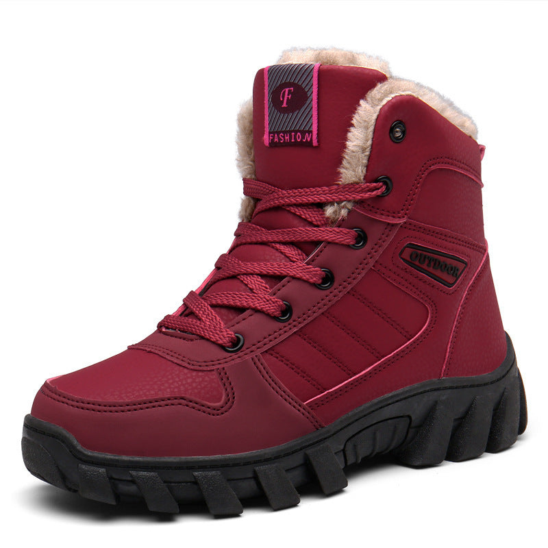 910 Lace-up Anti-slip Couple Snow Boots
