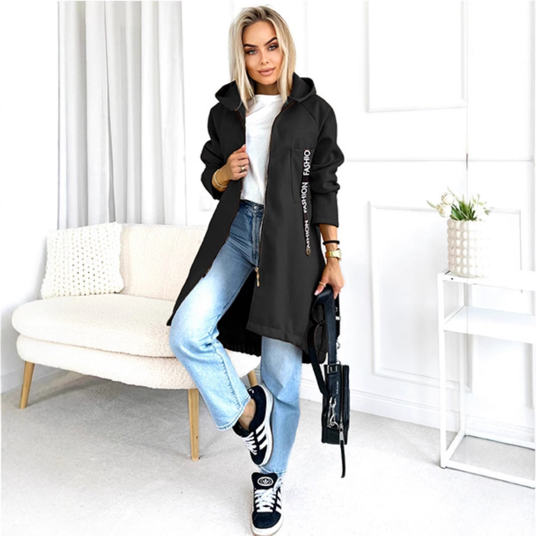 Hooded Sports Brushed Hoody Casual Long-sleeved Jacket