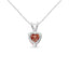 Collar de Diamante en Forma de Corazón Rosa de Oro Blanco de 14K Certificado por IGI