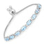 Bracelet en argent sterling avec topaze bleue véritable de 7,60 carats