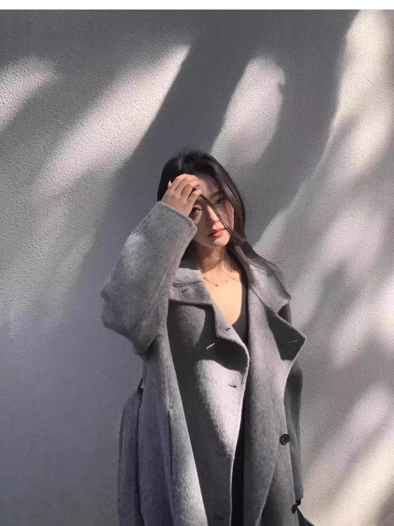 Elegant Double-Sided Cashmere Coat for Women