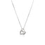 Sterling Silver Dual Heart Motif Pendant with Diamonds