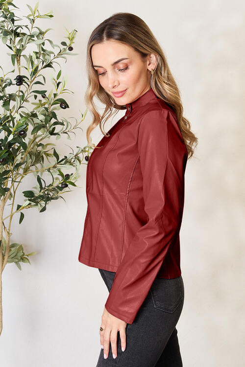 Veste zippée classique à col pour femmes pour une élégance au quotidien
