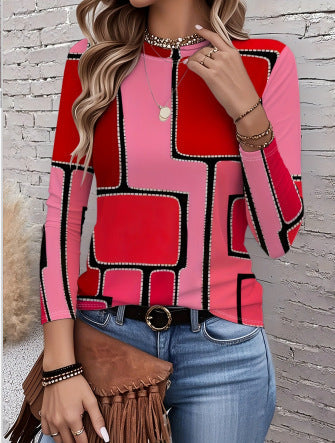 Women's Casual Long-Sleeve Crew-Neck Sweater