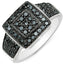 Bague de fiançailles en diamant noir véritable de 0,77 carat et en argent sterling