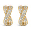 Pendientes de aro huggie de diamantes en oro amarillo de 14 quilates