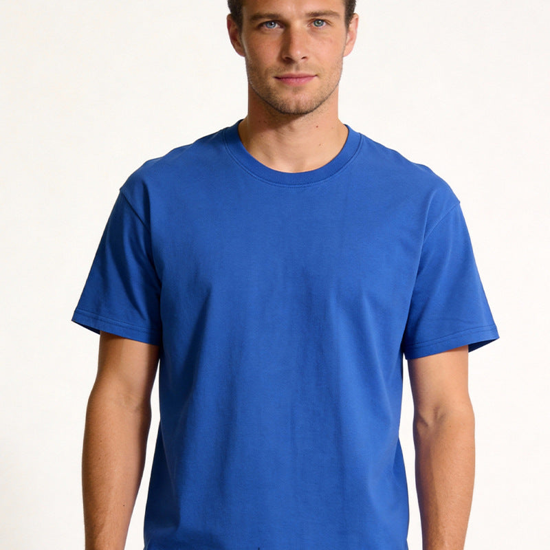 Camiseta de algodón sólida de color premium unisex