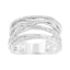 .925 Sterling Silver 1/4 Cttw Round-Cut Diamond Bypass Ring - Size 7