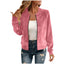 Elegant Round-neck Zip-up Deerskin-fleece Bomber Jacket