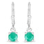 0.92 Carat Genuine Emerald Sterling Silver Dangle Earrings