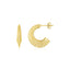 14K Yellow Gold Graduated Scalloped Half Hoop Earrings