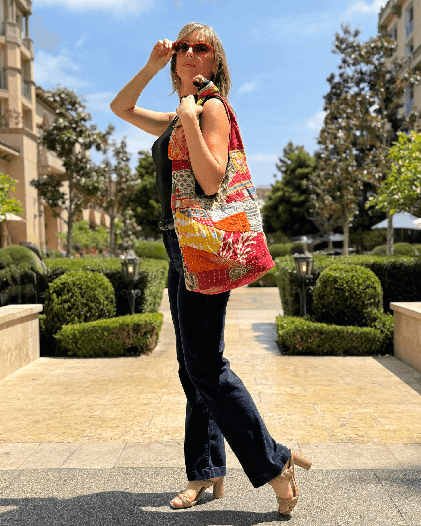 Bolso Hobo de Parchwork Kantha de la Colección Kathmandu
