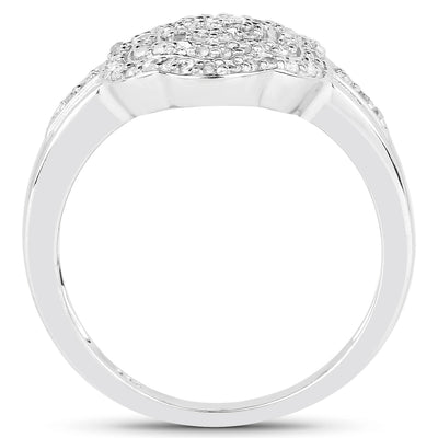 14K Yellow Gold Plated 0.29 Carat White Diamond Sterling Silver Ring