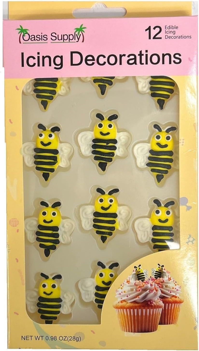Oasis Supply 24 Count Lady Bugs & Bumble Bee Cake Decorations