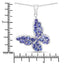 3.78 Carat Genuine Tanzanite Butterfly Pendant in Sterling Silver