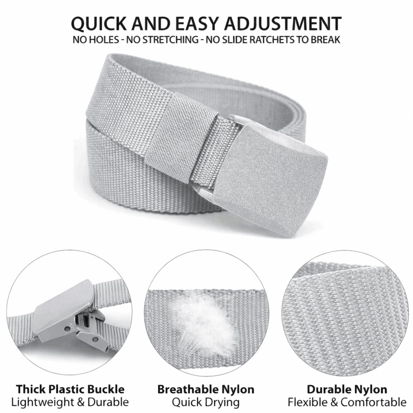 Cinturón Táctico Ajustable de Nylon XGear con Hebilla de Plástico
