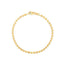 Bracelet en chaîne à perles coupées en forme de lune en or jaune 14 carats