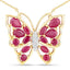 2.88 Carat Genuine Ruby and White Zircon Necklace in Sterling Silver
