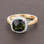 2.64 Carat Green Tourmaline & White Diamond 14K Yellow Gold Ring