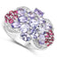 Bague en argent sterling avec tanzanite et rhodolite de 2,91 carats