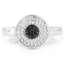 0.20 Carat Genuine Black and White Diamond Sterling Silver Ring