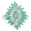 1.63 Carat Genuine Emerald and White Zircon Sterling Silver Ring