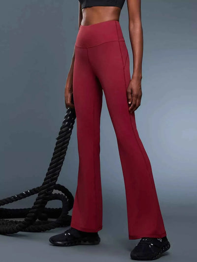 Pantalons de sport évasés taille haute
