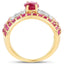 4.23 Carat Ruby and White Topaz Sterling Silver Ring