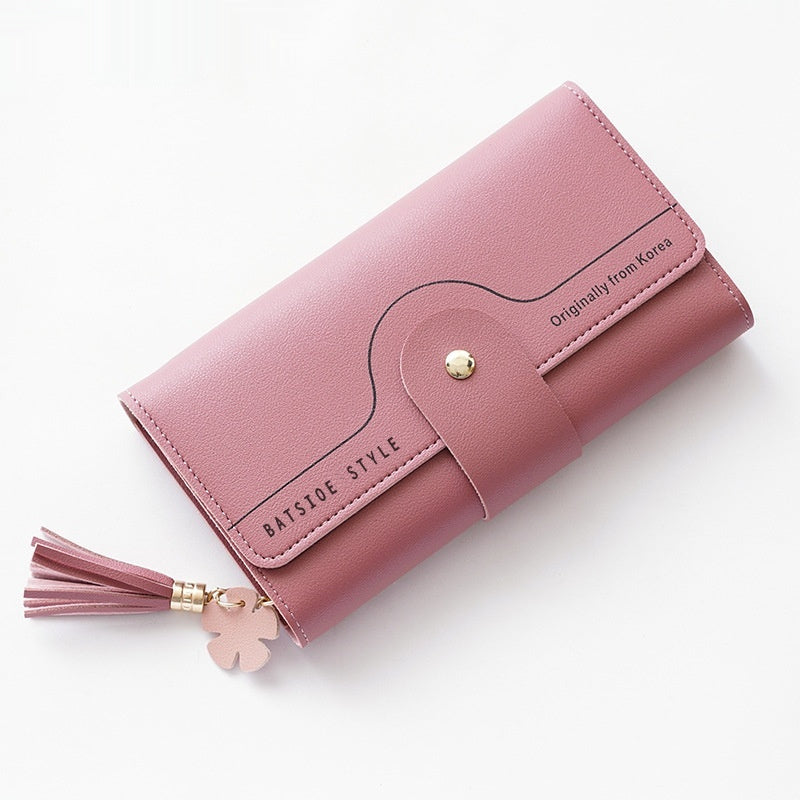 Geometric Letter Buckle Clutch Bag with Tassel Design