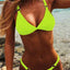 Solid Color Ring Detail Bikini Set