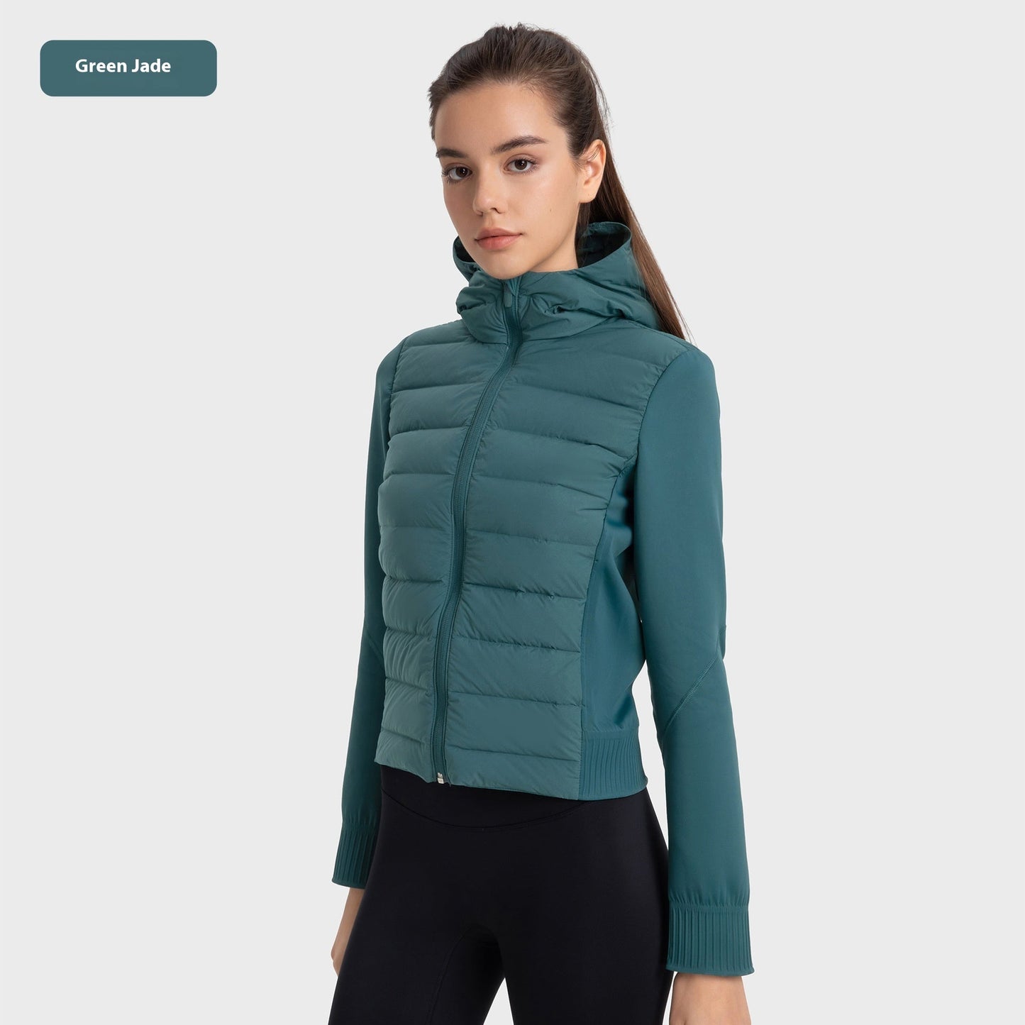 Chaqueta de plumas delgada con capucha para mujer - Impermeable y a prueba de viento