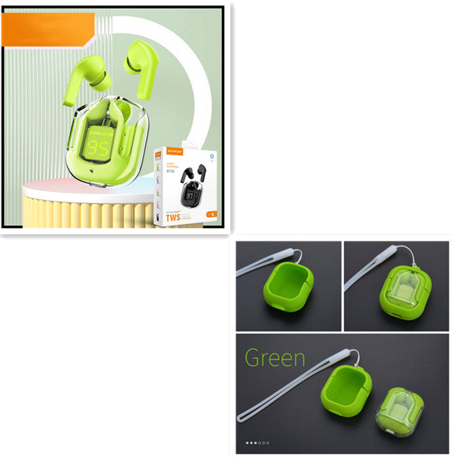 Mini Transparent Wireless Bluetooth Headset with Digital Display