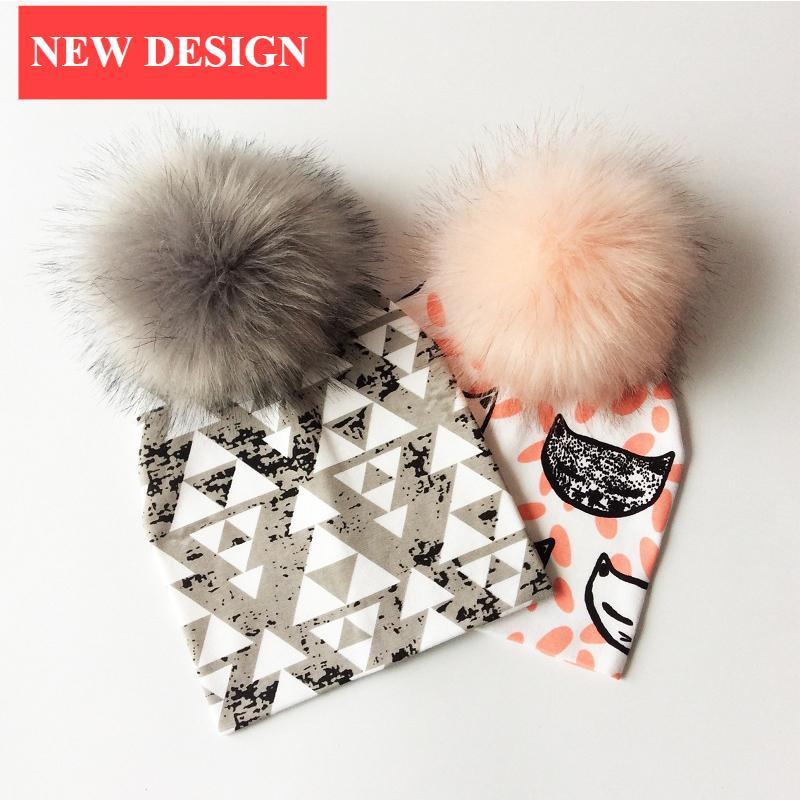 Luxury Cartoon Print Cotton Beanie Hat for Kids
