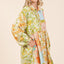 Floral Button Detail Long Sleeve Shirt Dress for Women
