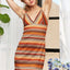 Chic Summer Striped V-Neck Mini Dress for Women – Bold, Fashion-Forward, and Effortlessly Stylish - Korvel