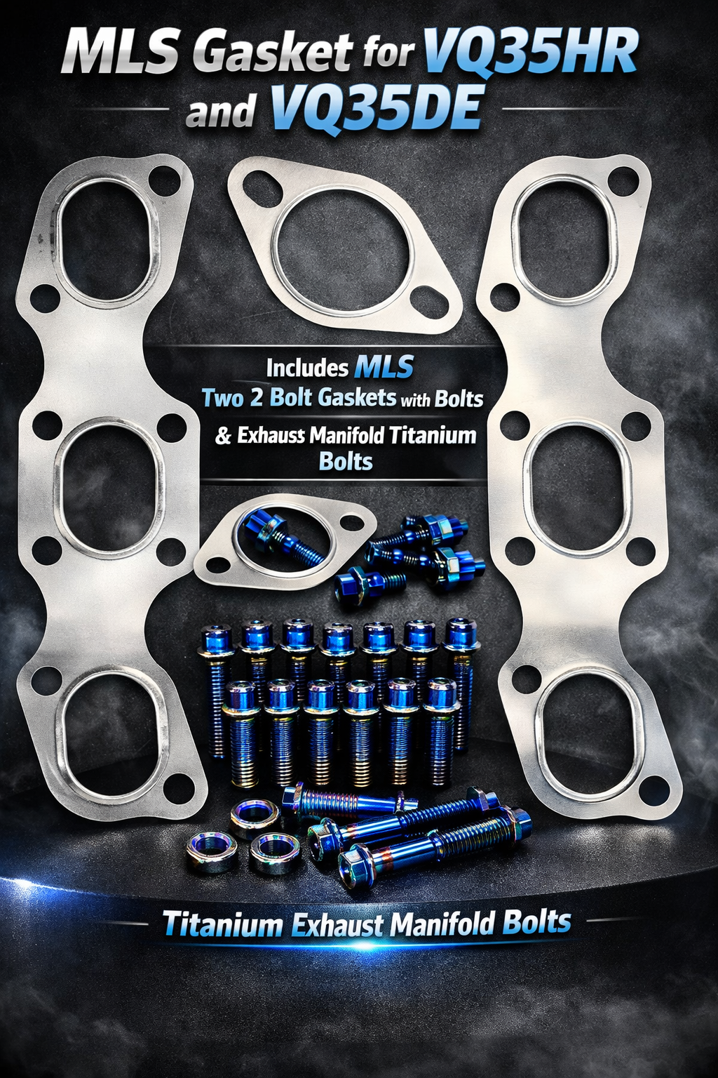 Kit de Junta de Colector de Escape MLS de Servicio Pesado SPDZ1 y Kit de Tornillos de Titanio