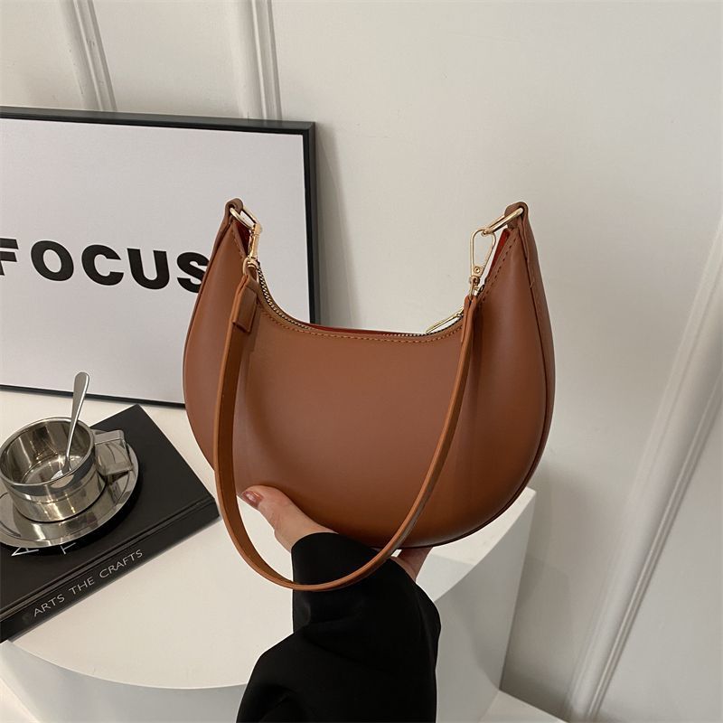 Bolso de Hombro Texturizado en Forma de Media Luna Niche para Mujeres