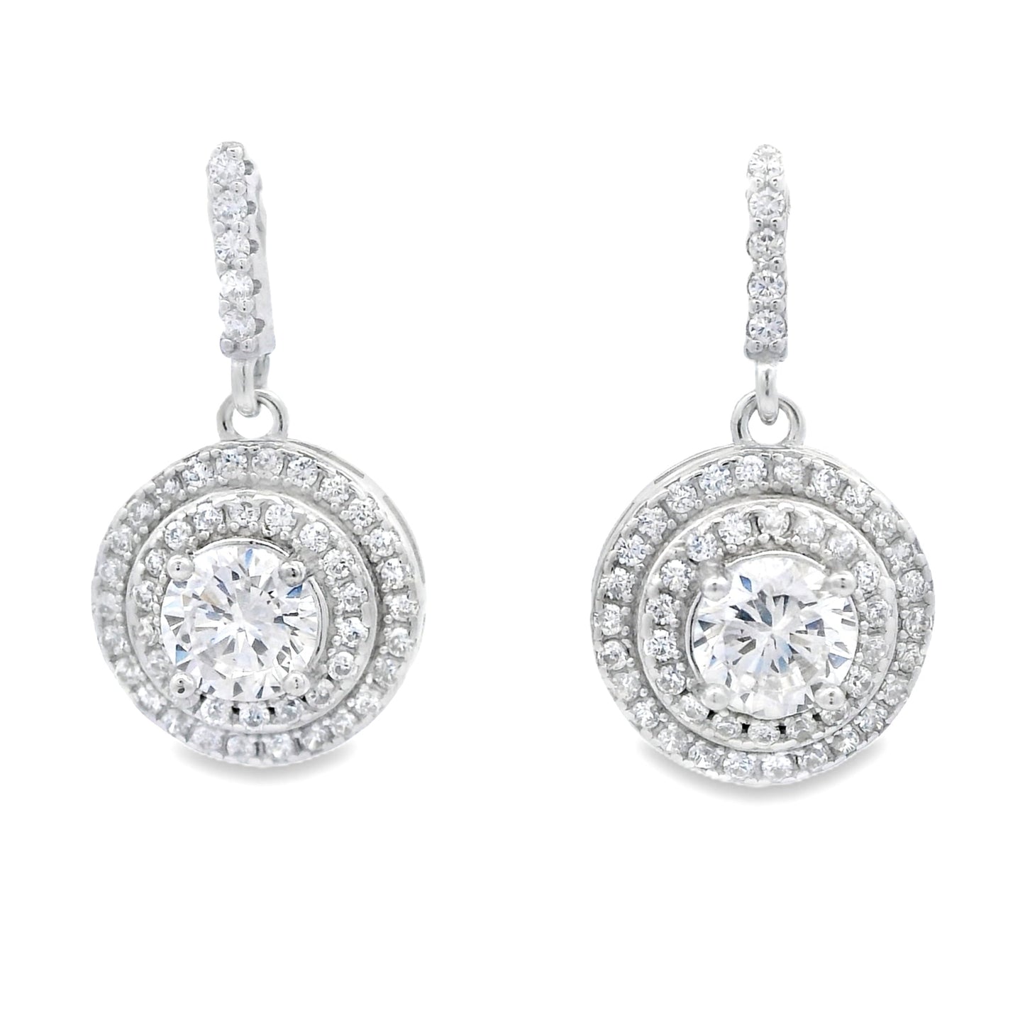 Pendientes de Zirconia Cubica Natural en Plata de Ley