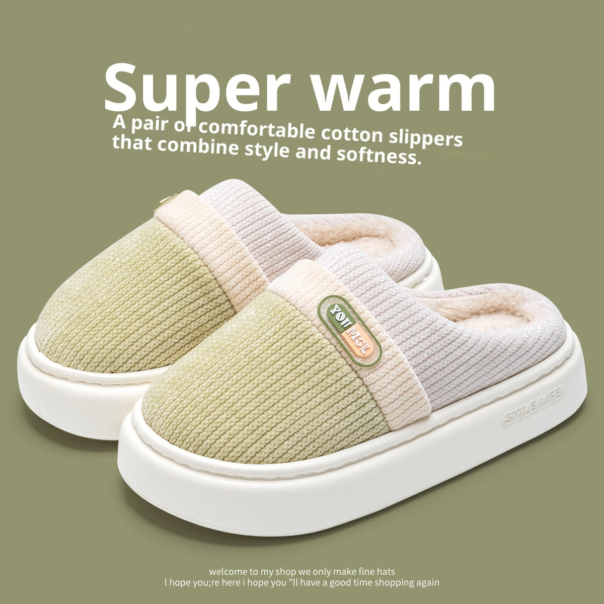 Cotton Women's Color Matching Slippers